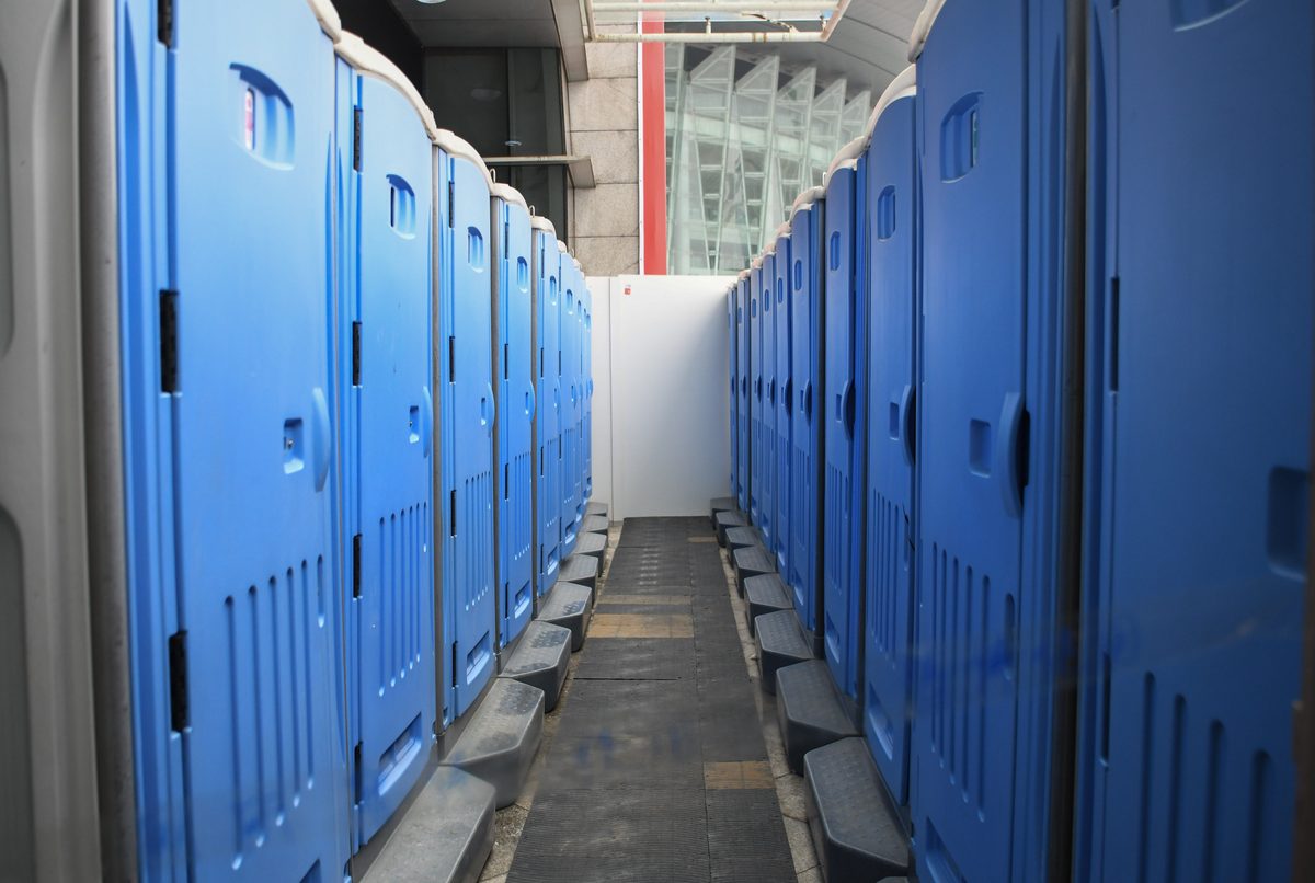 Portable restrooms for rent from Boss Equipment Rentals